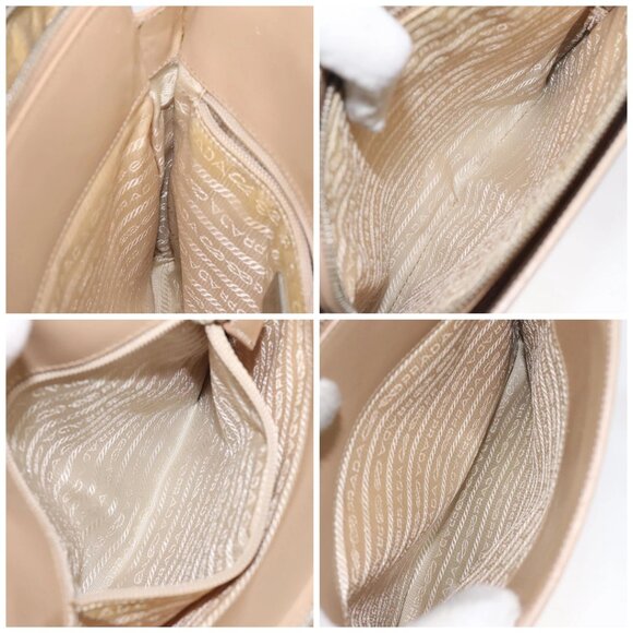 PRADA Shoulder Bag Enamel Beige Silver Auth - Picture 15 of 16